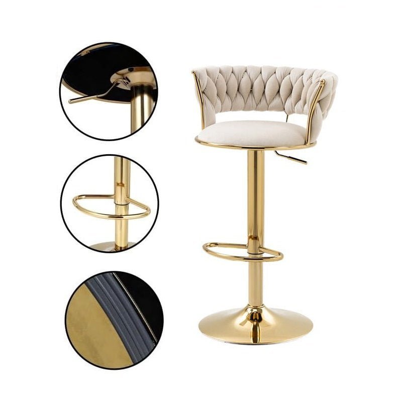 Set of 2 Fairlie Velvet Bar Stools – Blue & Gold - Furniture > Bar Stools & Chairs > Table & Bar Stools - Rivercity House & Home Co. (ABN 18 642 972 209) - Affordable Modern Furniture Australia