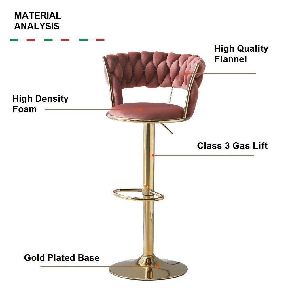 Set of 2 Fairlie Velvet Bar Stools – Blue & Gold - Furniture > Bar Stools & Chairs > Table & Bar Stools - Rivercity House & Home Co. (ABN 18 642 972 209) - Affordable Modern Furniture Australia