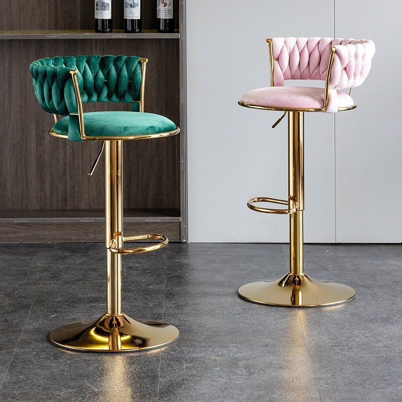 Set of 2 Fairlie Velvet Bar Stools – Green & Gold - Furniture > Bar Stools & Chairs > Table & Bar Stools - Rivercity House & Home Co. (ABN 18 642 972 209) - Affordable Modern Furniture Australia