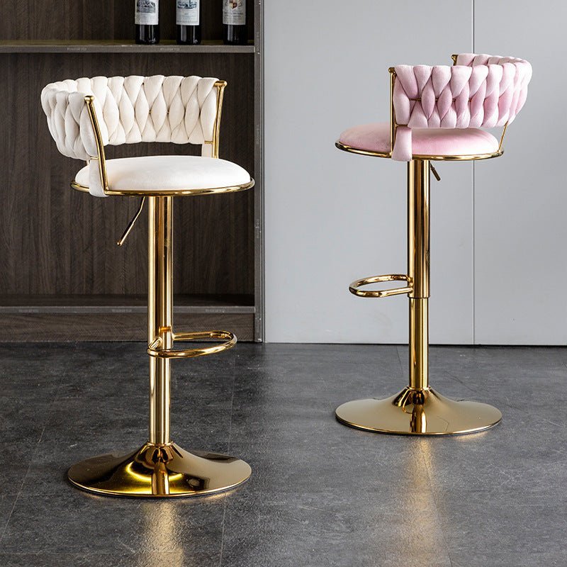 Set of 2 Fairlie Velvet Bar Stools – Ivory & Gold - Furniture > Bar Stools & Chairs > Table & Bar Stools - Rivercity House & Home Co. (ABN 18 642 972 209) - Affordable Modern Furniture Australia
