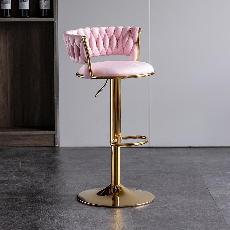 Set of 2 Fairlie Velvet Bar Stools – Pink & Gold - Furniture > Bar Stools & Chairs > Table & Bar Stools - Rivercity House & Home Co. (ABN 18 642 972 209) - Affordable Modern Furniture Australia