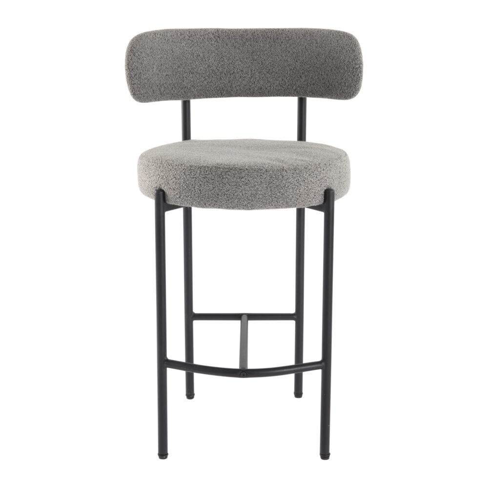 Set of 2 Lennox Contemporary Bouclé Bar Stools - Grey - Furniture > Bar Stools & Chairs > Table & Bar Stools - Rivercity House & Home Co. (ABN 18 642 972 209) - Affordable Modern Furniture Australia