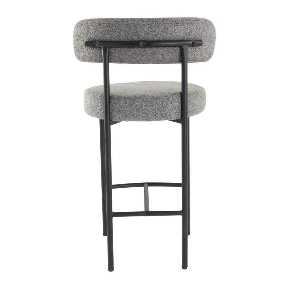 Set of 2 Lennox Contemporary Bouclé Bar Stools - Grey - Furniture > Bar Stools & Chairs > Table & Bar Stools - Rivercity House & Home Co. (ABN 18 642 972 209) - Affordable Modern Furniture Australia