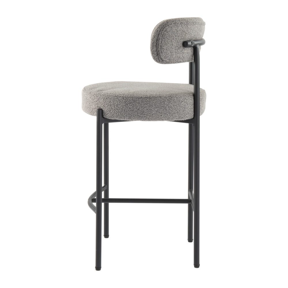 Set of 2 Lennox Contemporary Bouclé Bar Stools - Grey - Furniture > Bar Stools & Chairs > Table & Bar Stools - Rivercity House & Home Co. (ABN 18 642 972 209) - Affordable Modern Furniture Australia