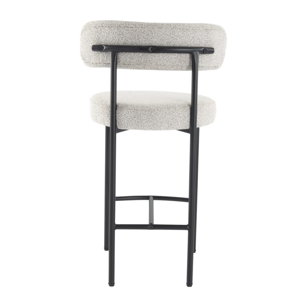 Set of 2 Lennox Contemporary Bouclé Bar Stools - White Quartz - Furniture > Bar Stools & Chairs > Table & Bar Stools - Rivercity House & Home Co. (ABN 18 642 972 209) - Affordable Modern Furniture Australia