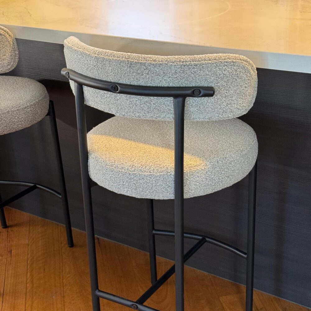 Set of 2 Lennox Contemporary Bouclé Bar Stools - White Quartz - Furniture > Bar Stools & Chairs > Table & Bar Stools - Rivercity House & Home Co. (ABN 18 642 972 209) - Affordable Modern Furniture Australia