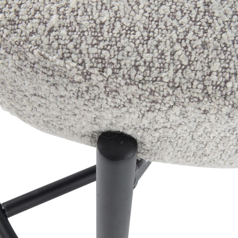 Set of 2 Lennox Contemporary Bouclé Bar Stools - White Quartz - Furniture > Bar Stools & Chairs > Table & Bar Stools - Rivercity House & Home Co. (ABN 18 642 972 209) - Affordable Modern Furniture Australia