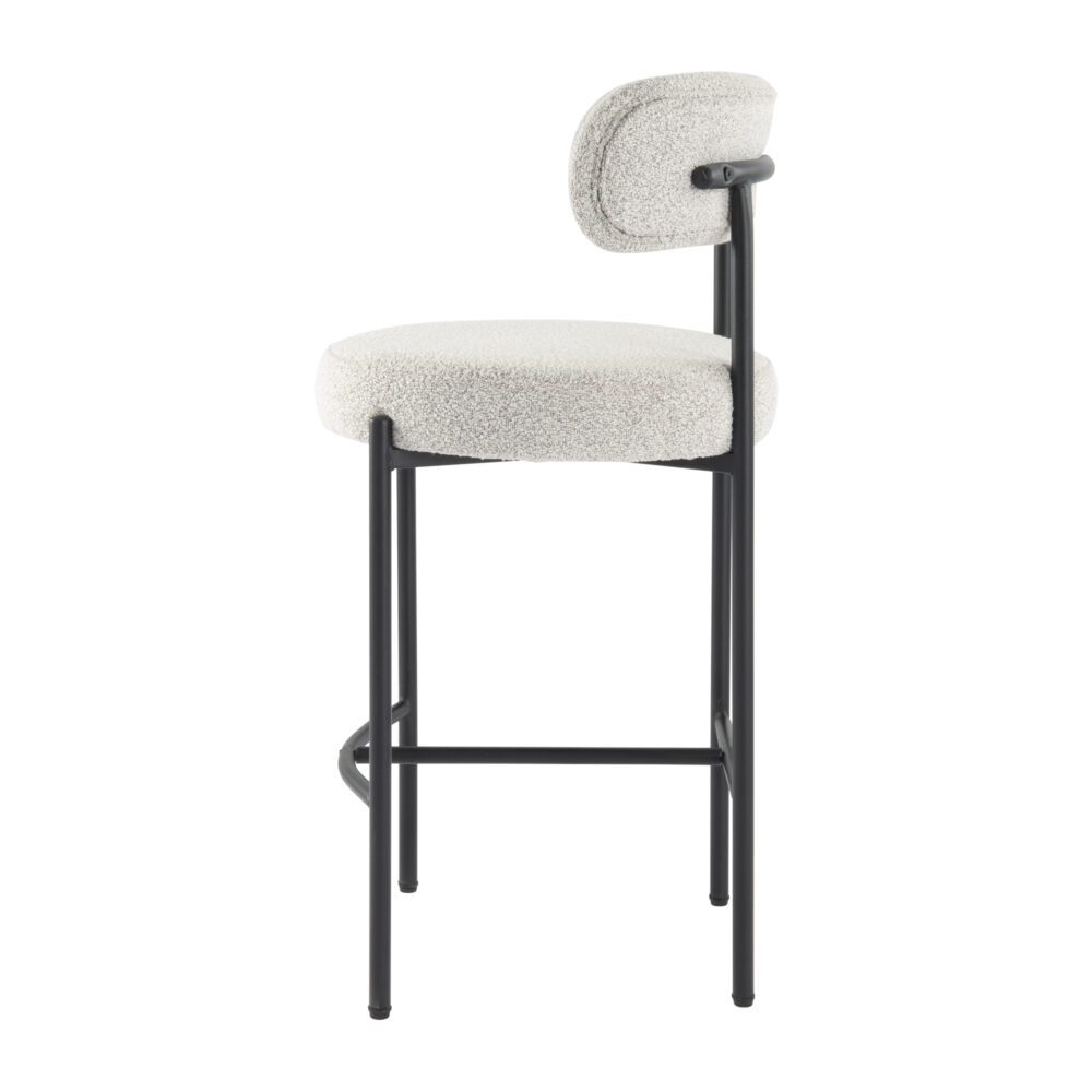 Set of 2 Lennox Contemporary Bouclé Bar Stools - White Quartz - Furniture > Bar Stools & Chairs > Table & Bar Stools - Rivercity House & Home Co. (ABN 18 642 972 209) - Affordable Modern Furniture Australia