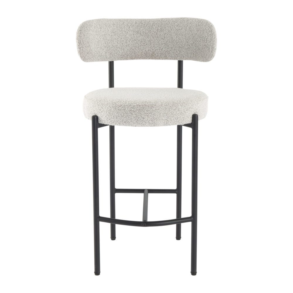 Set of 2 Lennox Contemporary Bouclé Bar Stools - White Quartz - Furniture > Bar Stools & Chairs > Table & Bar Stools - Rivercity House & Home Co. (ABN 18 642 972 209) - Affordable Modern Furniture Australia
