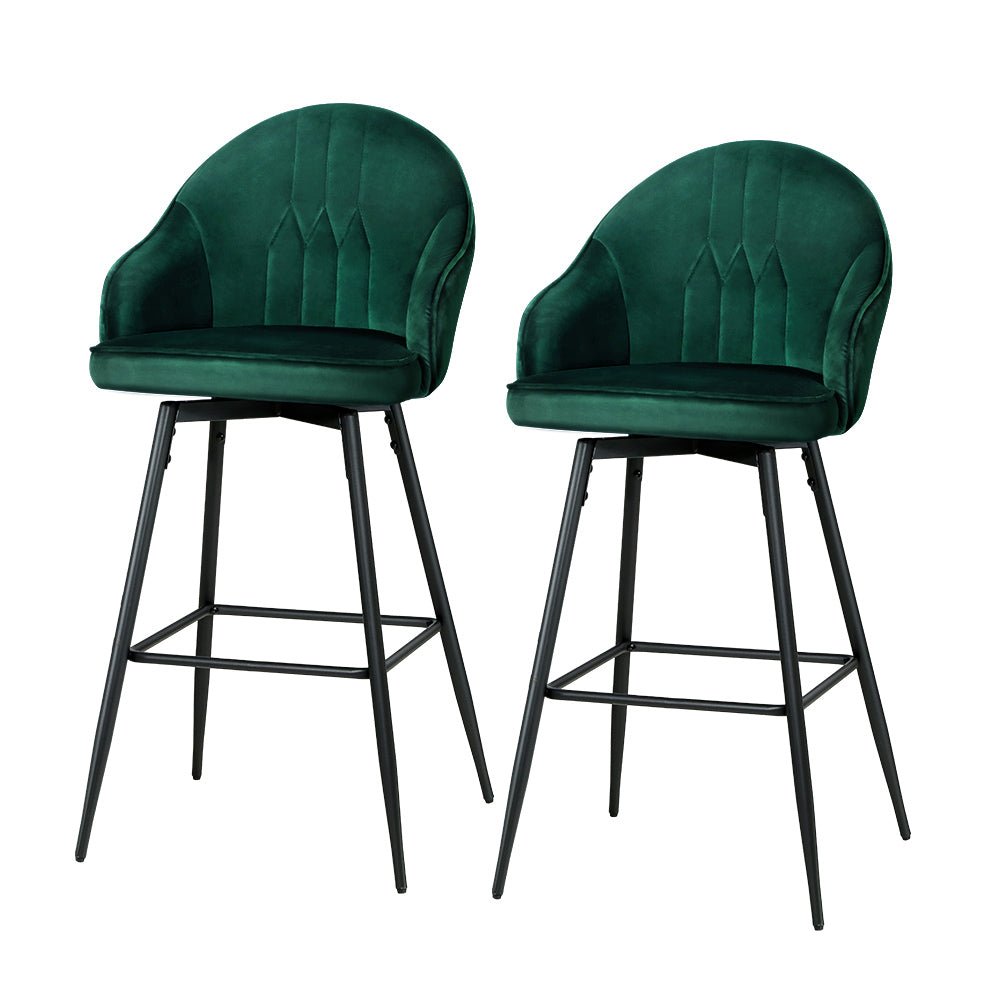 Set of 2 Melissa Swivel Bar Stools - Green - Furniture > Bar Stools & Chairs - Rivercity House & Home Co. (ABN 18 642 972 209) - Affordable Modern Furniture Australia