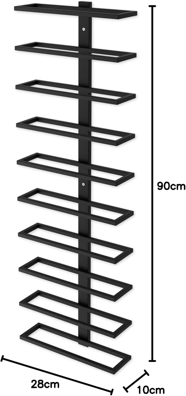 Set of 2 Metal Wall Mount Wine Racks for 10 Bottles - Black - Furniture > Dining > Wine Racks - Rivercity House & Home Co. (ABN 18 642 972 209) - Affordable Modern Furniture Australia