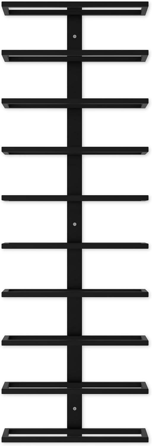 Set of 2 Metal Wall Mount Wine Racks for 10 Bottles - Black - Furniture > Dining > Wine Racks - Rivercity House & Home Co. (ABN 18 642 972 209) - Affordable Modern Furniture Australia