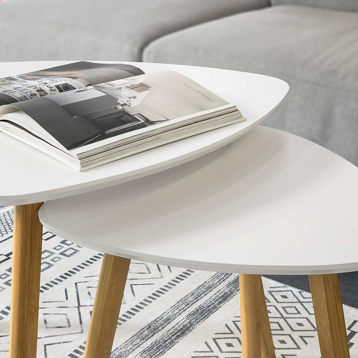 Set of 2 Nesting Side Tables - White - Baby & Kids > Baby & Kid's Toys > Building Toys - Rivercity House & Home Co. (ABN 18 642 972 209) - Affordable Modern Furniture Australia