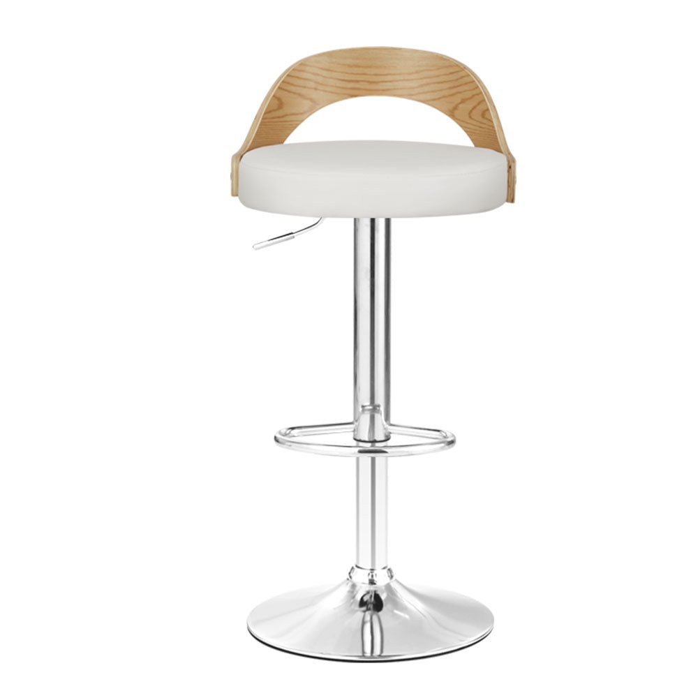 Set of 2 Publia Bar Stools - White & Oak - Furniture > Bar Stools & Chairs - Rivercity House & Home Co. (ABN 18 642 972 209) - Affordable Modern Furniture Australia