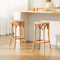 Set of 2 Apri Rattan Seat Bar Stools