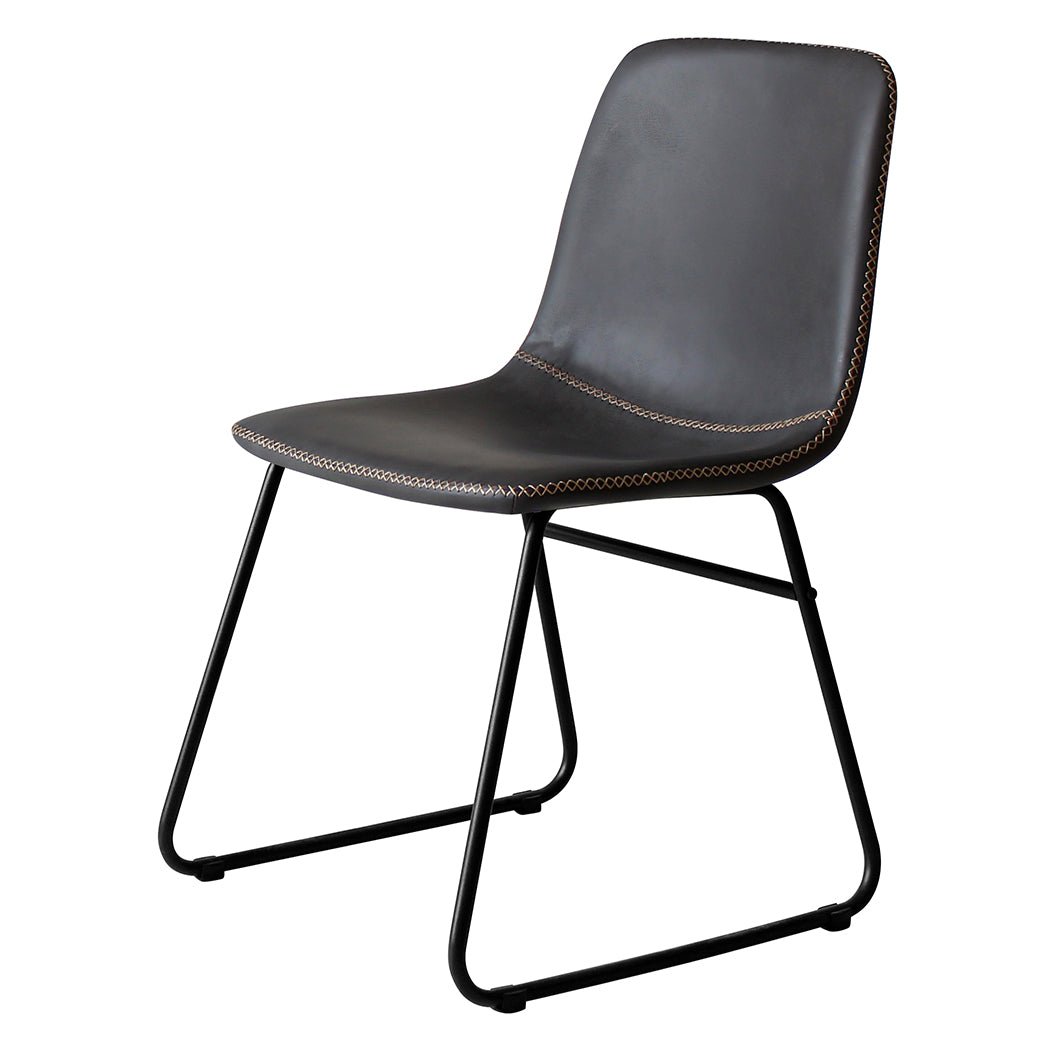 Set of 2 Retro Dining Chairs with Sleigh Legs - Black - Rivercity House & Home Co. (ABN 18 642 972 209) - Affordable Modern Furniture Australia