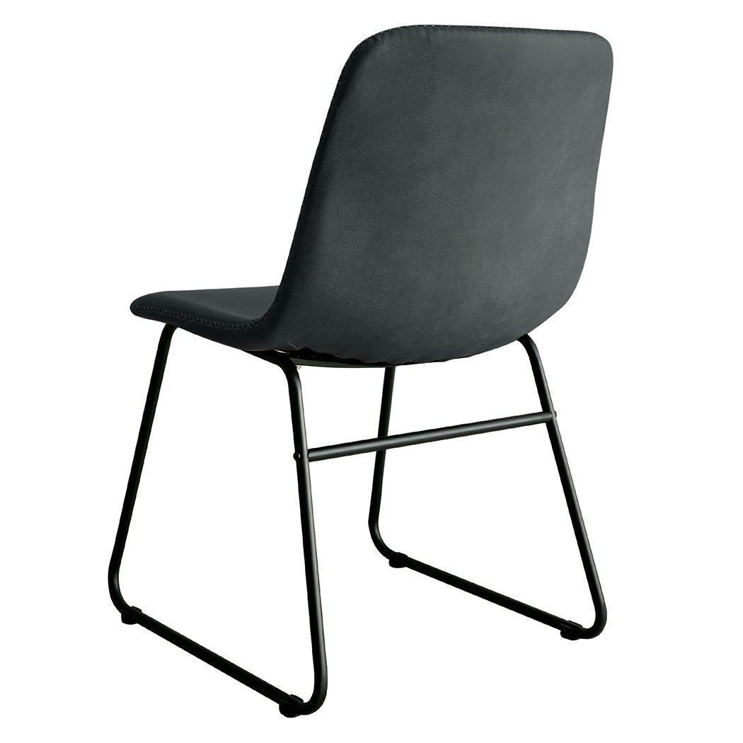 Set of 2 Retro Dining Chairs with Sleigh Legs - Black - Rivercity House & Home Co. (ABN 18 642 972 209) - Affordable Modern Furniture Australia