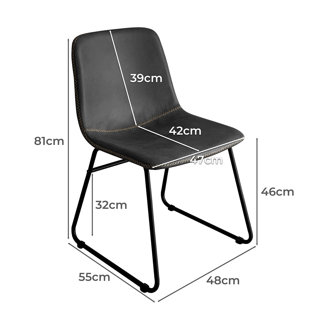 Set of 2 Retro Dining Chairs with Sleigh Legs - Black - Rivercity House & Home Co. (ABN 18 642 972 209) - Affordable Modern Furniture Australia