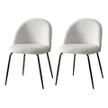 Set of 2 Sherpa Dining Chairs - White Boucle