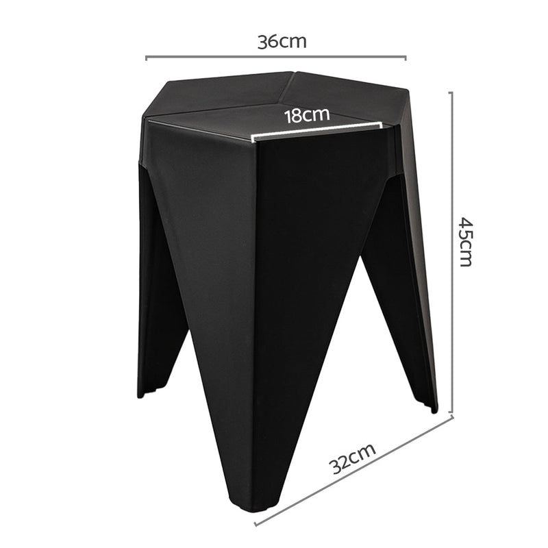 Set of 2 Stacking Puzzle Stools Black - Furniture > Bar Stools & Chairs - Rivercity House & Home Co. (ABN 18 642 972 209) - Affordable Modern Furniture Australia