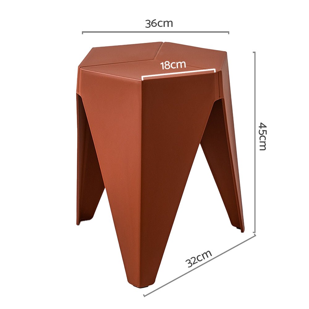 Set of 2 Stacking Puzzle Stools Red - Furniture > Bar Stools & Chairs - Rivercity House & Home Co. (ABN 18 642 972 209) - Affordable Modern Furniture Australia