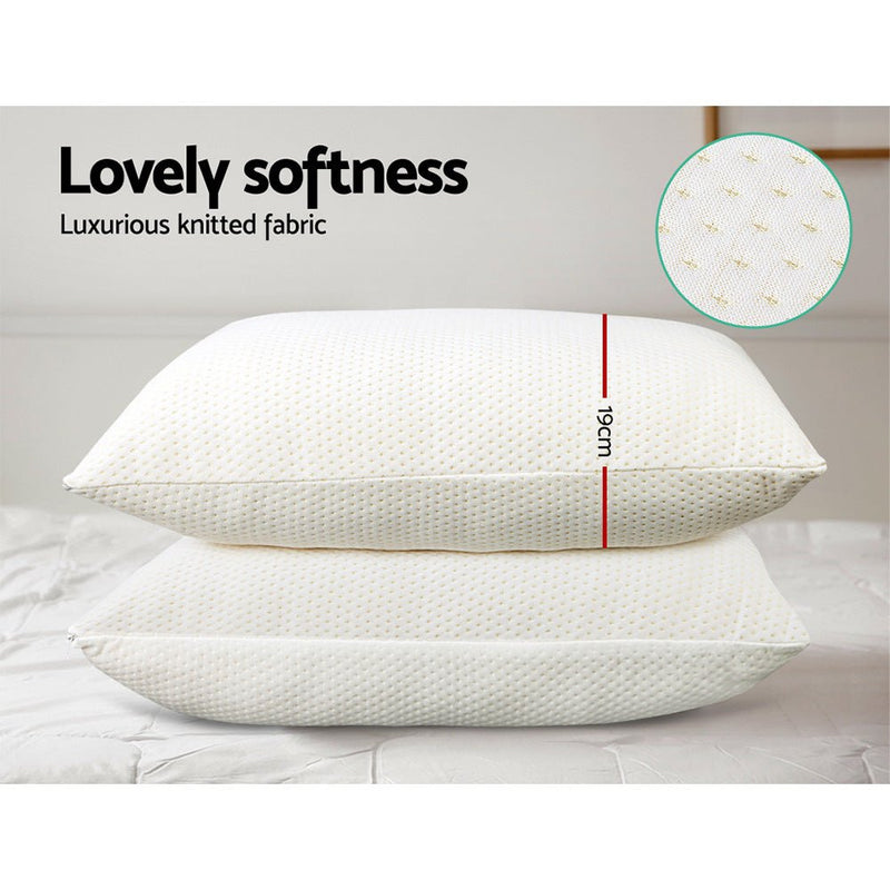 Set of 2 Visco Elastic Memory Foam Pillows - Rivercity House & Home Co. (ABN 18 642 972 209) - Affordable Modern Furniture Australia