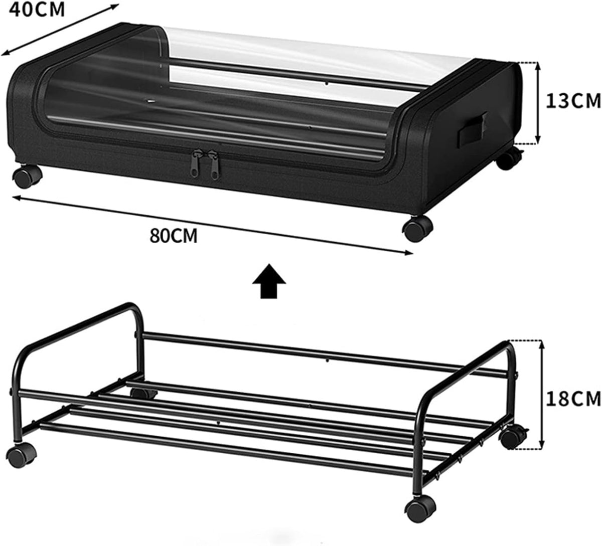 Set of 2 XXL Under Bed Rolling Storage Containers 50L Capacity with Wheels - Home & Garden > Storage > Clothing & Wardrobe Storage - Rivercity House & Home Co. (ABN 18 642 972 209) - Affordable Modern Furniture Australia