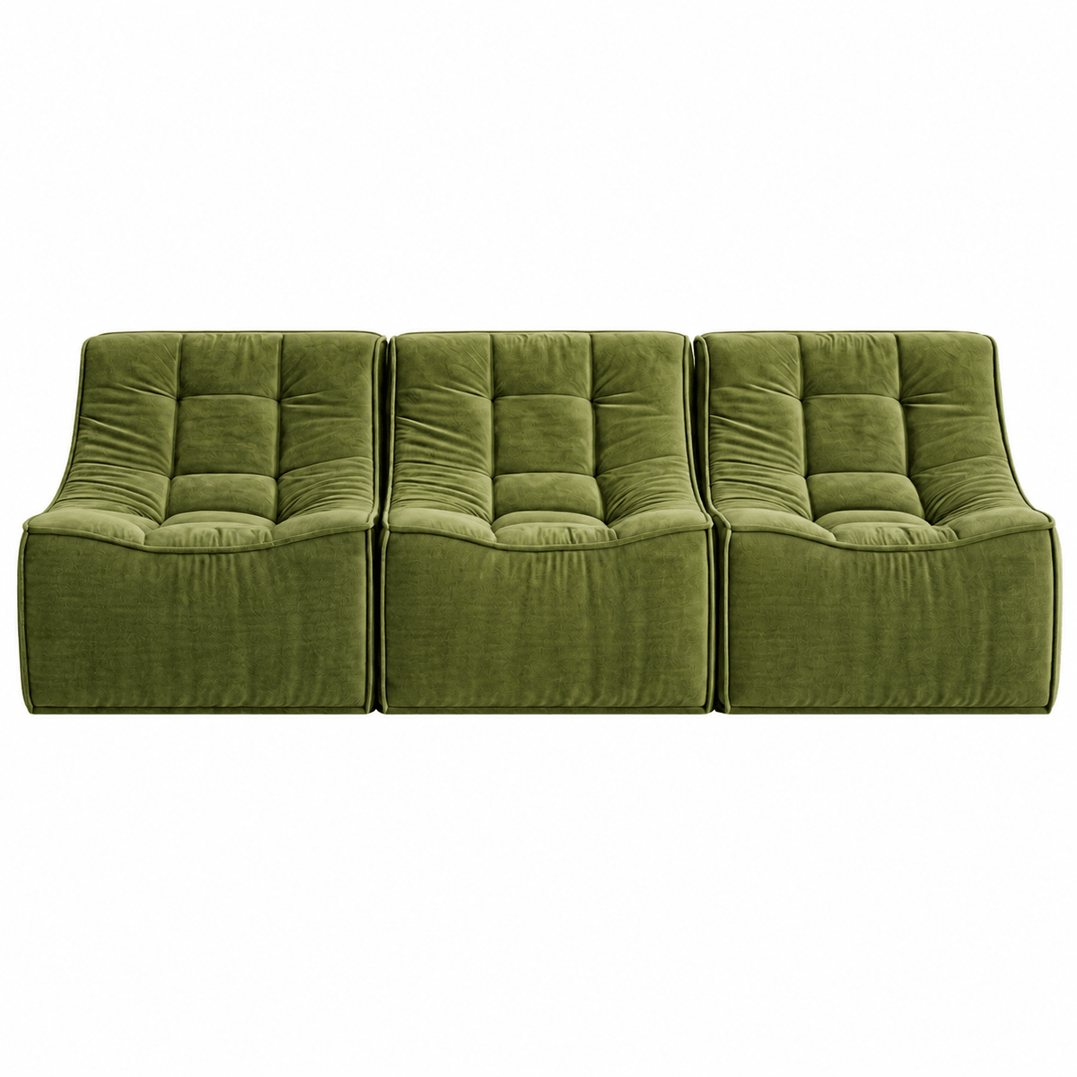 Set of 3 Modular Boneless Sofa Couches No Assembly - Green - Furniture > Sofas > Sofas & Sofa Beds - Rivercity House & Home Co. (ABN 18 642 972 209) - Affordable Modern Furniture Australia
