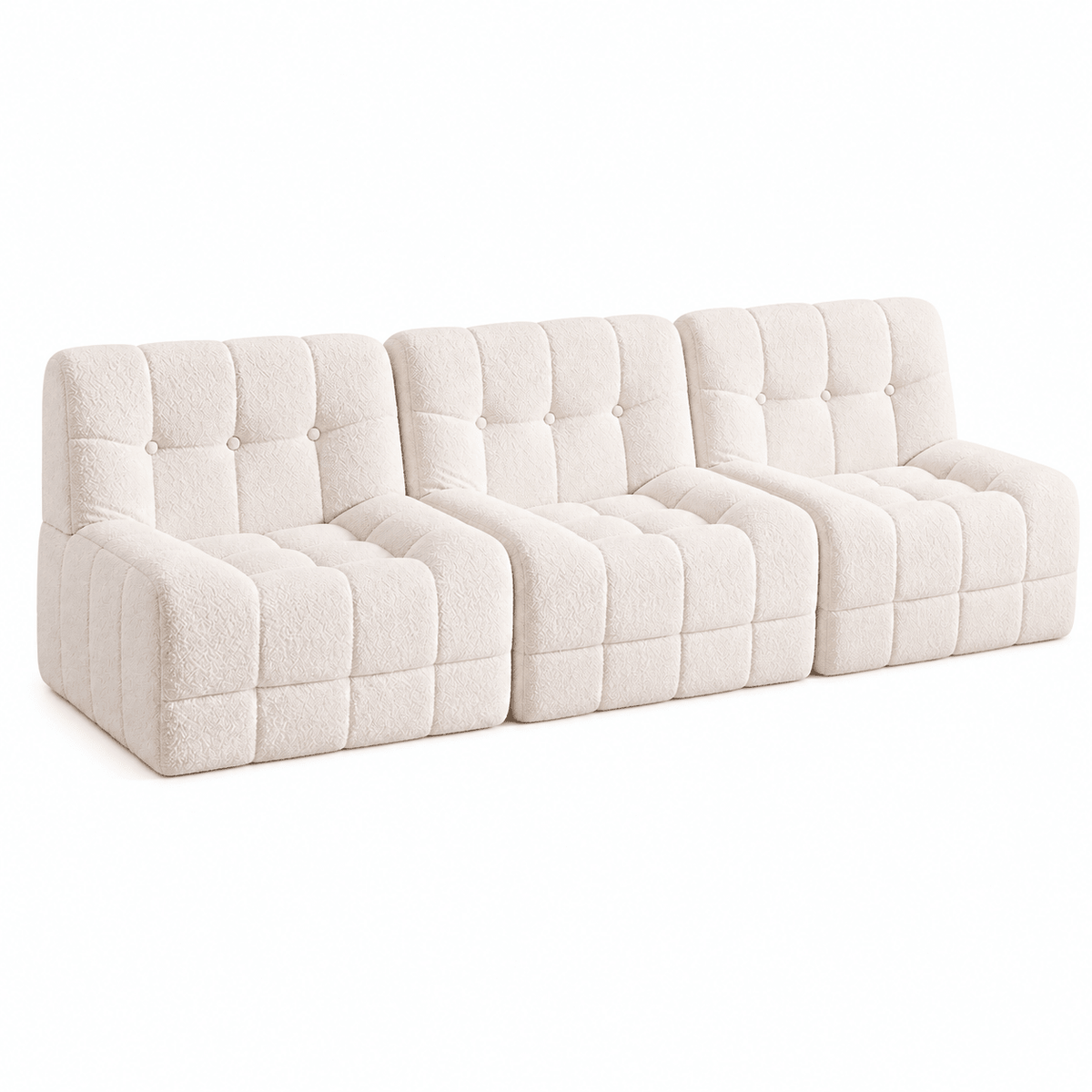 Set of 3 Modular Boneless Sofa Couches No Assembly - White - Furniture > Sofas > Sofas & Sofa Beds - Rivercity House & Home Co. (ABN 18 642 972 209) - Affordable Modern Furniture Australia