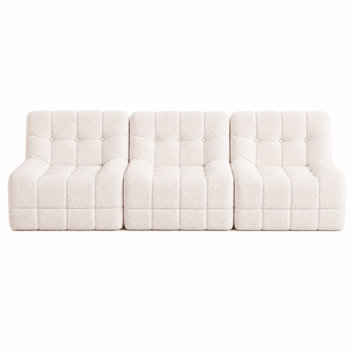 Set of 3 Modular Boneless Sofa Couches No Assembly - White - Furniture > Sofas > Sofas & Sofa Beds - Rivercity House & Home Co. (ABN 18 642 972 209) - Affordable Modern Furniture Australia