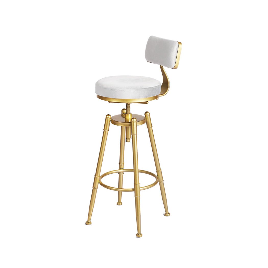 Set of 4 Adjustable Swivel Kitchen Bar Stools with Footrest - White - Rivercity House & Home Co. (ABN 18 642 972 209) - Affordable Modern Furniture Australia