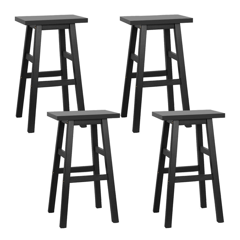 Set of 4 Beech Wood Bar Stools - Black - Rivercity House & Home Co. (ABN 18 642 972 209) - Affordable Modern Furniture Australia