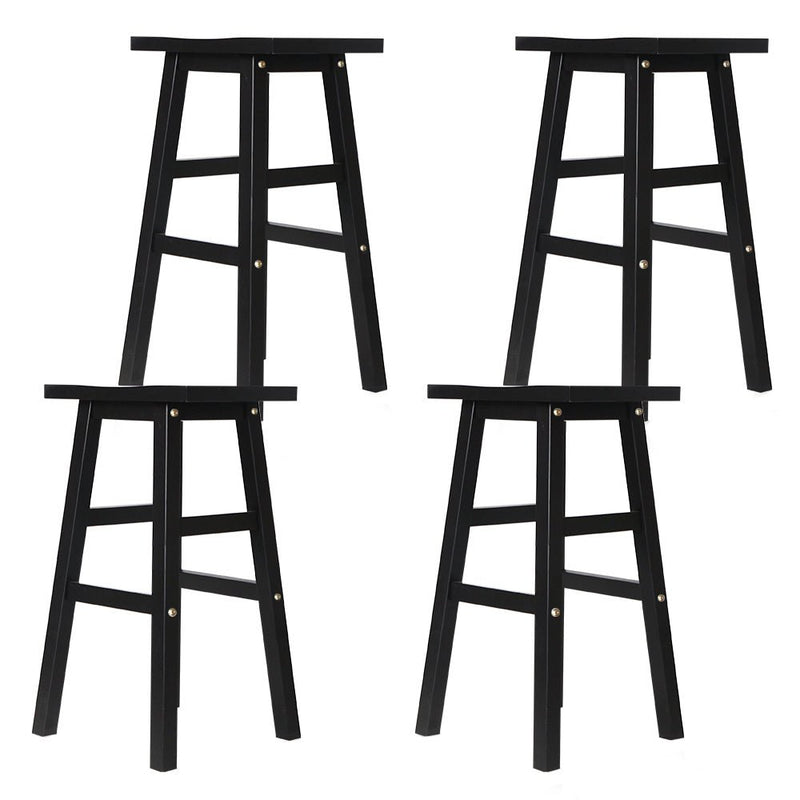 Set of 4 Beech Wood Bar Stools - Black - Rivercity House & Home Co. (ABN 18 642 972 209) - Affordable Modern Furniture Australia