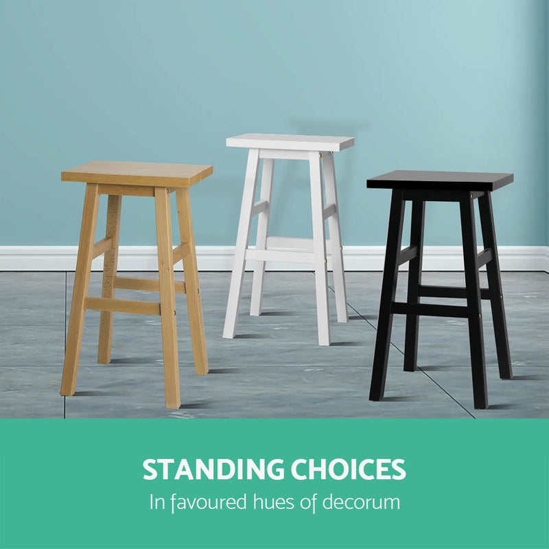 Set of 4 Beech Wood Bar Stools - Black - Rivercity House & Home Co. (ABN 18 642 972 209) - Affordable Modern Furniture Australia