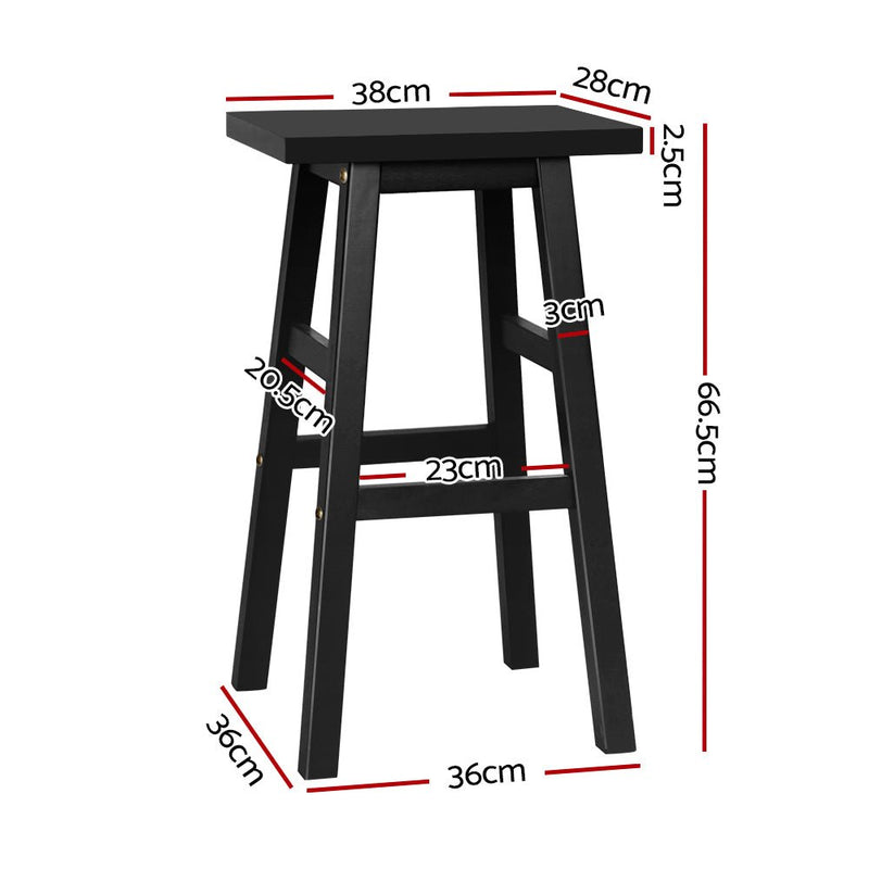 Set of 4 Beech Wood Bar Stools - Black - Rivercity House & Home Co. (ABN 18 642 972 209) - Affordable Modern Furniture Australia