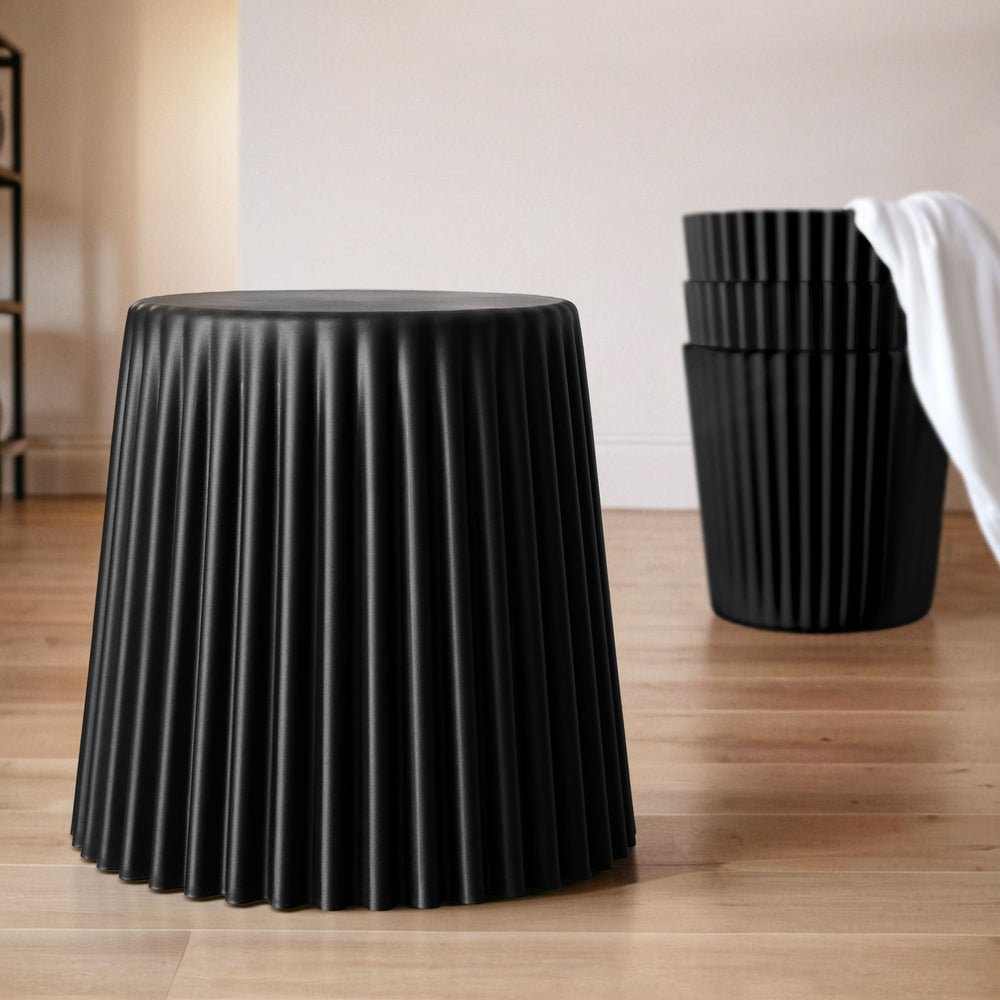 Set of 4 Cupcake Bar Stools Stackable Foot Stools Black - Furniture > Bar Stools & Chairs > Table & Bar Stools - Rivercity House & Home Co. (ABN 18 642 972 209) - Affordable Modern Furniture Australia