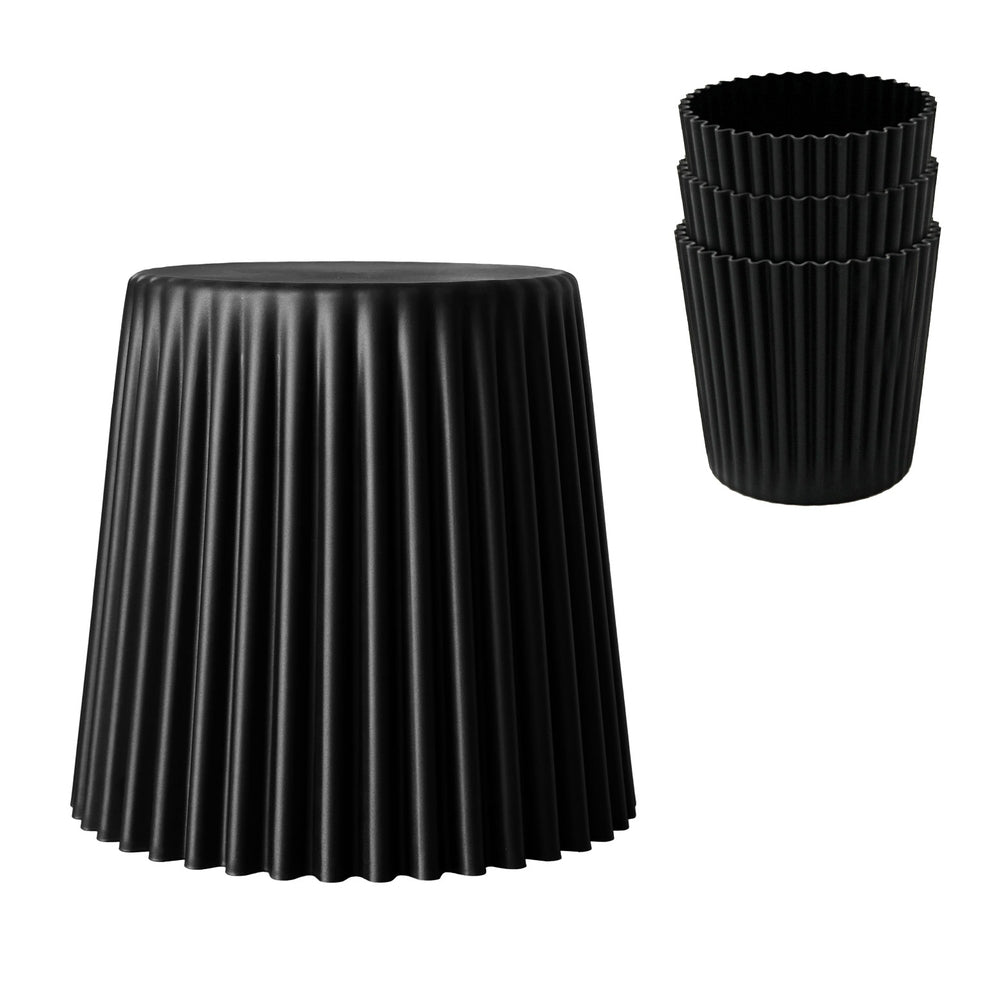Set of 4 Cupcake Bar Stools Stackable Foot Stools Black - Furniture > Bar Stools & Chairs > Table & Bar Stools - Rivercity House & Home Co. (ABN 18 642 972 209) - Affordable Modern Furniture Australia
