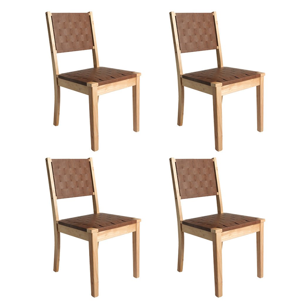 Set of 4 Dining Accent Lounge Chairs - Tan - Rivercity House & Home Co. (ABN 18 642 972 209) - Affordable Modern Furniture Australia
