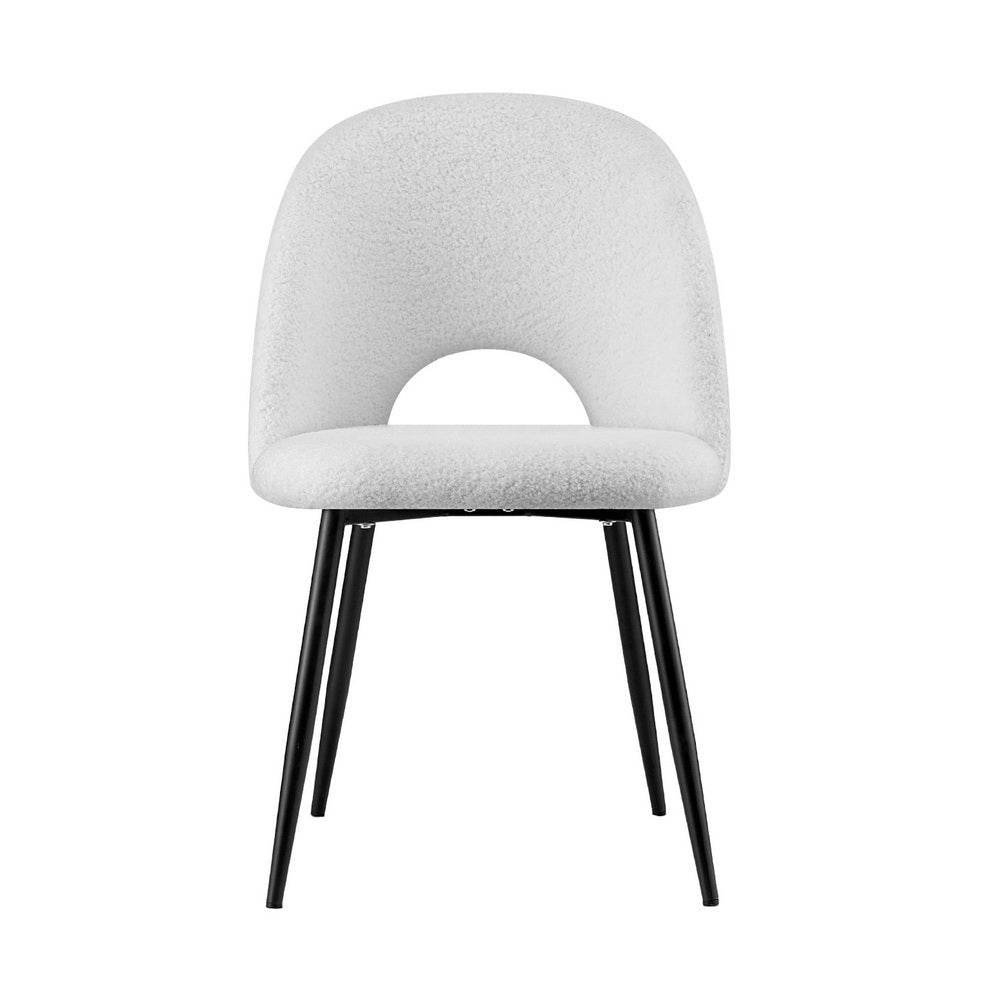 Set of 4 Dining Chair Boucle Sherpa - Furniture > Dining > Kitchen & Dining Chairs - Rivercity House & Home Co. (ABN 18 642 972 209) - Affordable Modern Furniture Australia