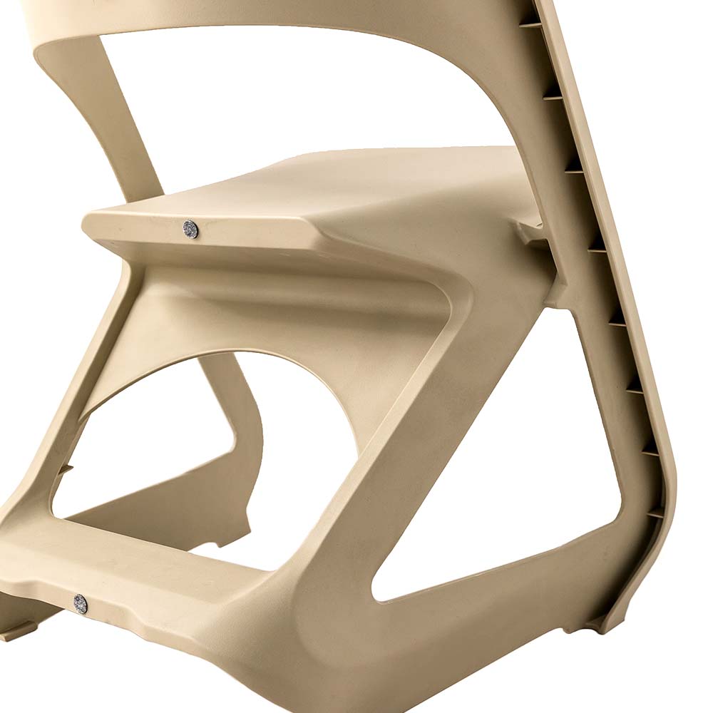 Set of 4 Dining Chairs Office Cafe Lounge Seat Stackable Plastic Leisure Chairs Beige - Furniture > Dining > Kitchen & Dining Chairs - Rivercity House & Home Co. (ABN 18 642 972 209) - Affordable Modern Furniture Australia