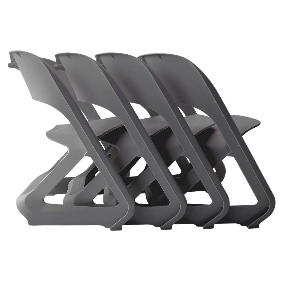 Set of 4 Dining Chairs Office Cafe Lounge Seat Stackable Plastic Leisure Chairs Grey - Furniture > Dining > Kitchen & Dining Chairs - Rivercity House & Home Co. (ABN 18 642 972 209) - Affordable Modern Furniture Australia