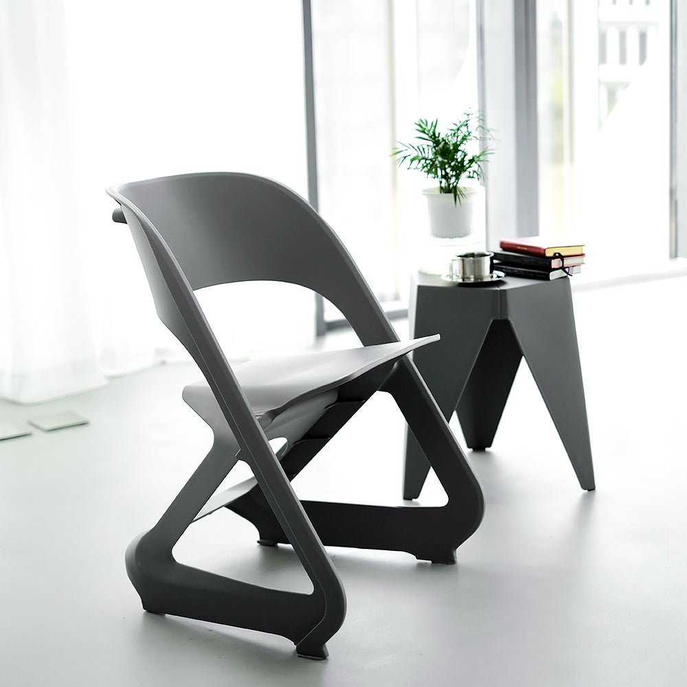 Set of 4 Dining Chairs Office Cafe Lounge Seat Stackable Plastic Leisure Chairs Grey - Furniture > Dining > Kitchen & Dining Chairs - Rivercity House & Home Co. (ABN 18 642 972 209) - Affordable Modern Furniture Australia