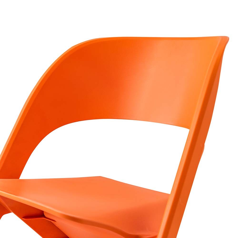 Set of 4 Dining Chairs Office Cafe Lounge Seat Stackable Plastic Leisure Chairs Orange - Furniture > Dining > Kitchen & Dining Chairs - Rivercity House & Home Co. (ABN 18 642 972 209) - Affordable Modern Furniture Australia