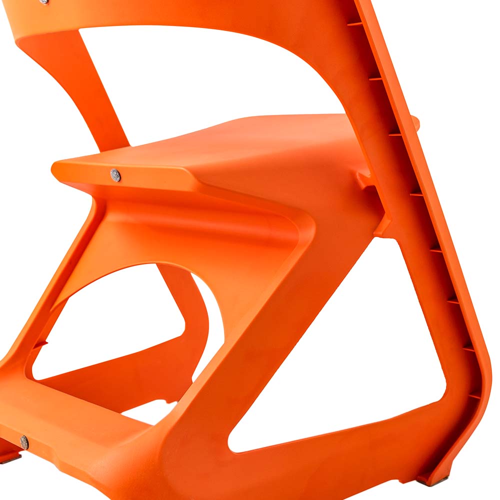 Set of 4 Dining Chairs Office Cafe Lounge Seat Stackable Plastic Leisure Chairs Orange - Furniture > Dining > Kitchen & Dining Chairs - Rivercity House & Home Co. (ABN 18 642 972 209) - Affordable Modern Furniture Australia