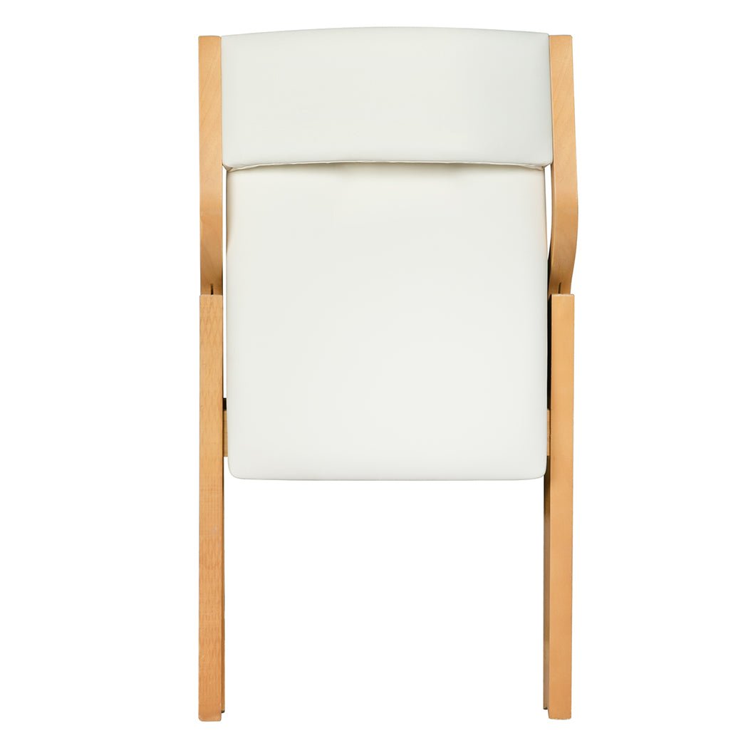 Set of 4 Foldable Dining Chairs with PU Seat - Beige - Rivercity House & Home Co. (ABN 18 642 972 209) - Affordable Modern Furniture Australia
