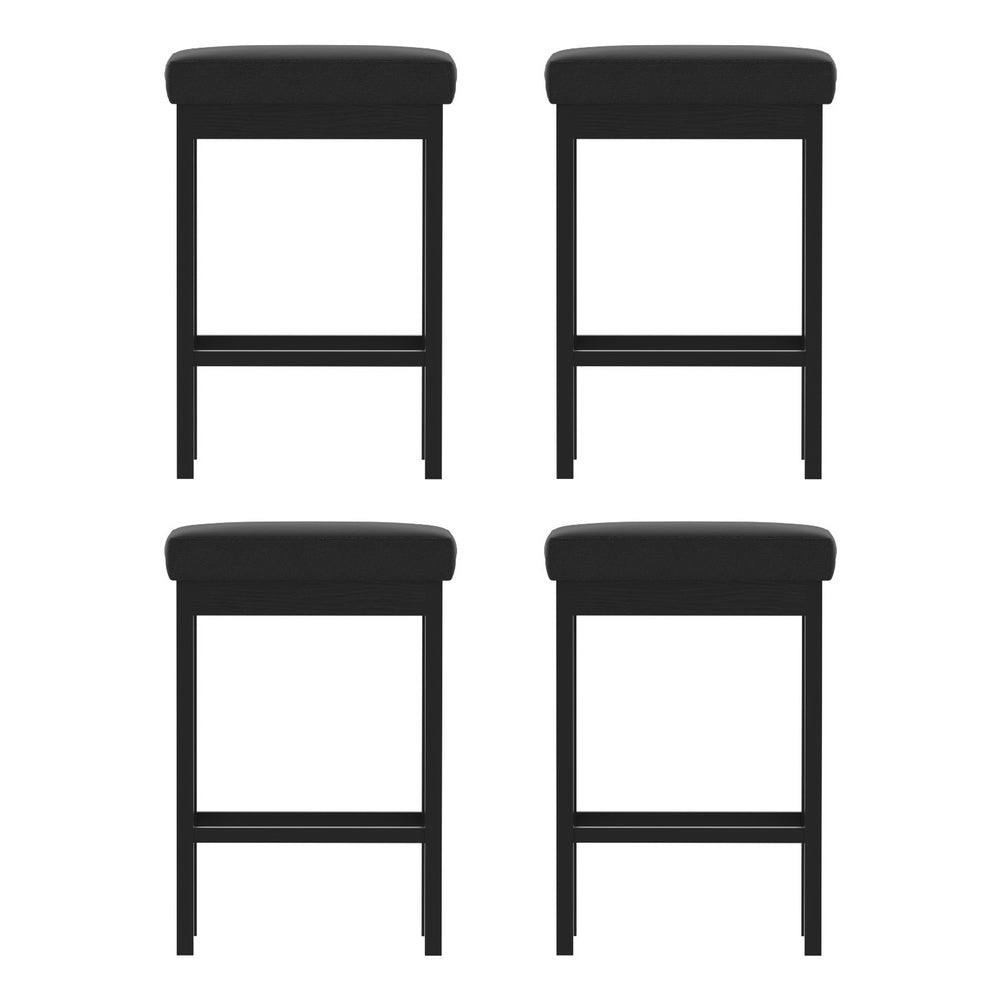 Set of 4 Metal Bar Stools PU Seat Dining Counter Chairs - Furniture > Bar Stools & Chairs > Table & Bar Stools - Rivercity House & Home Co. (ABN 18 642 972 209) - Affordable Modern Furniture Australia