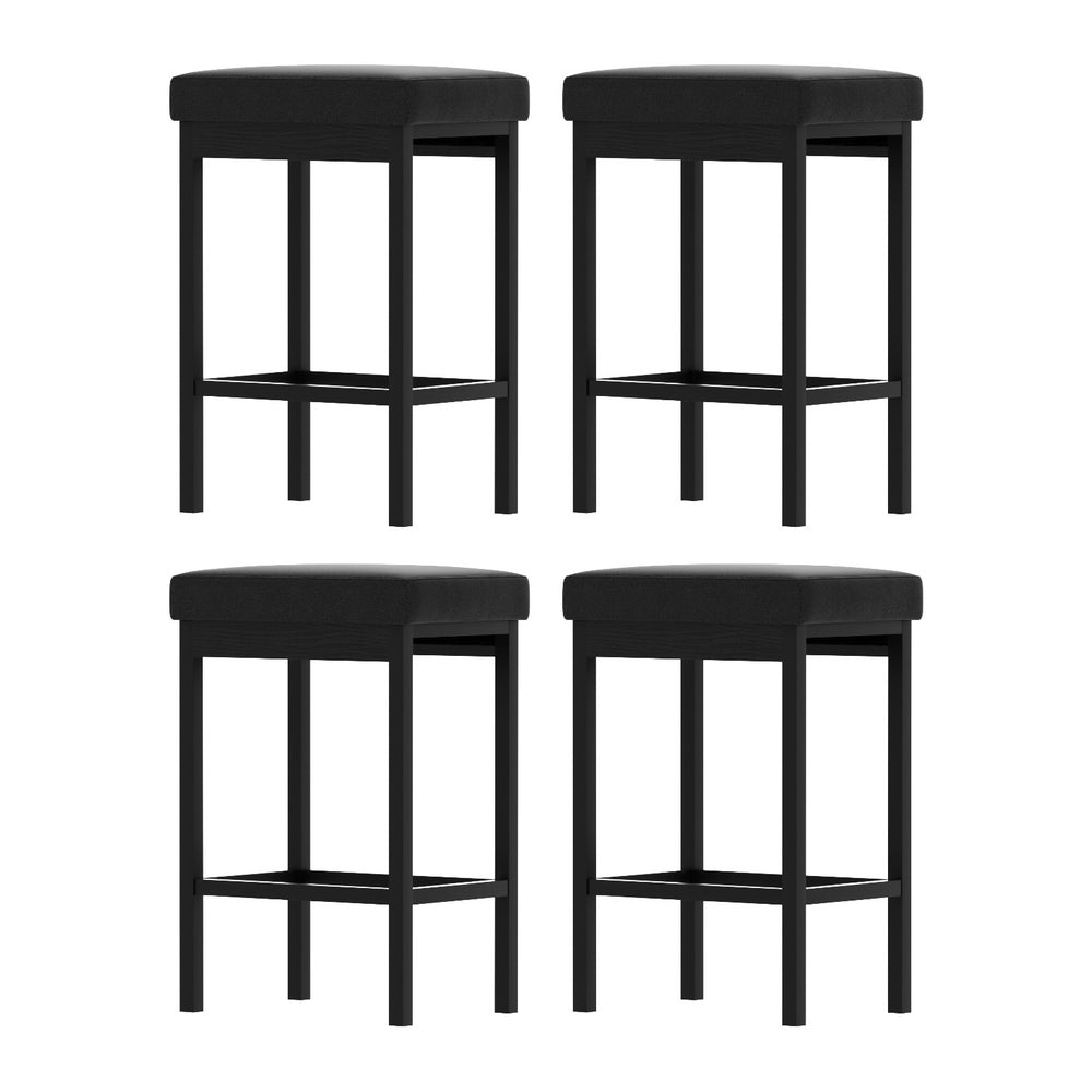 Set of 4 Metal Bar Stools PU Seat Dining Counter Chairs - Furniture > Bar Stools & Chairs > Table & Bar Stools - Rivercity House & Home Co. (ABN 18 642 972 209) - Affordable Modern Furniture Australia