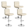 Set of 4 Vienna Gas Lift Bar Stools - Beige