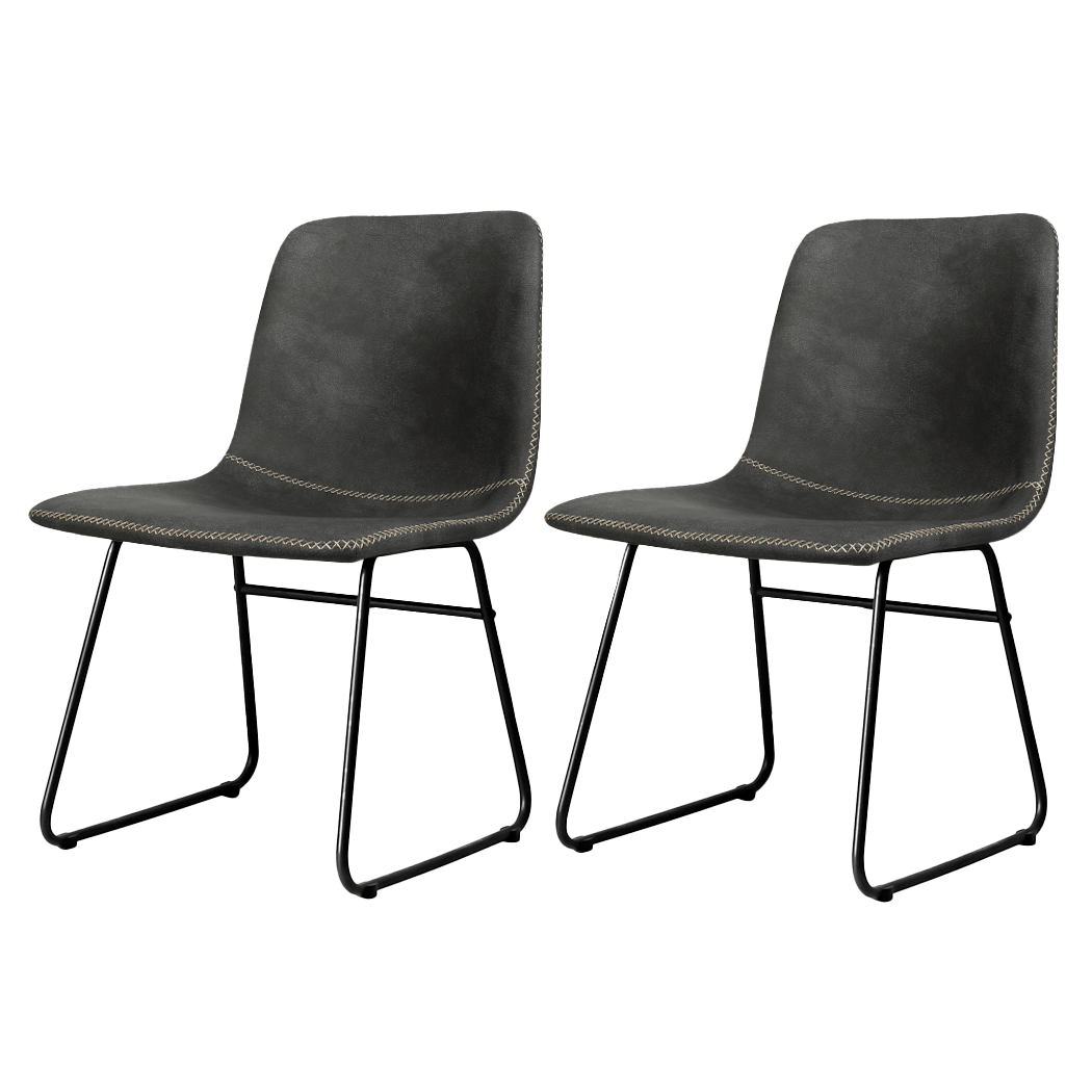 Set of 4 Retro Dining Chairs with Sleigh Legs for Kitchen Table - Black - Rivercity House & Home Co. (ABN 18 642 972 209) - Affordable Modern Furniture Australia