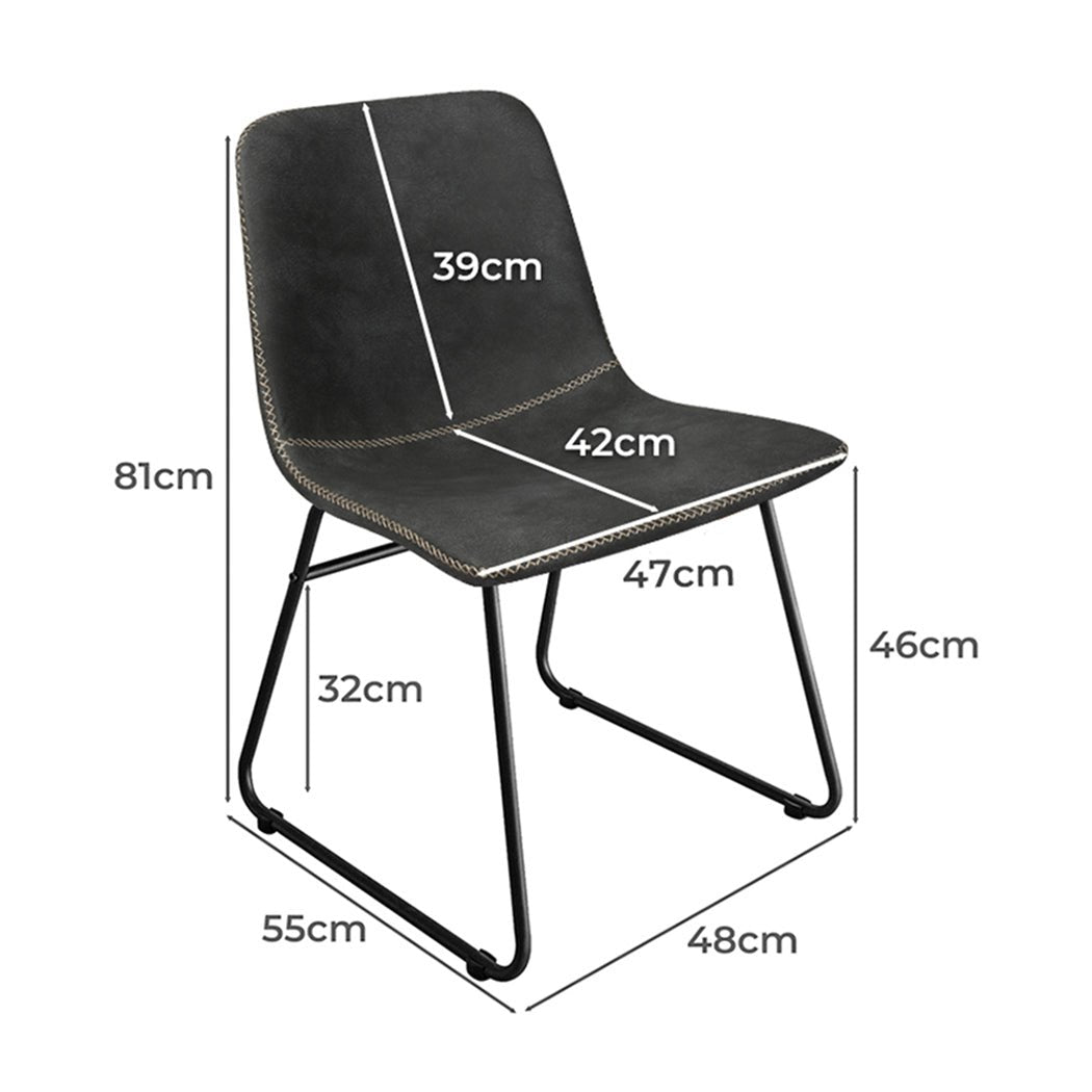 Set of 4 Retro Dining Chairs with Sleigh Legs for Kitchen Table - Black - Rivercity House & Home Co. (ABN 18 642 972 209) - Affordable Modern Furniture Australia